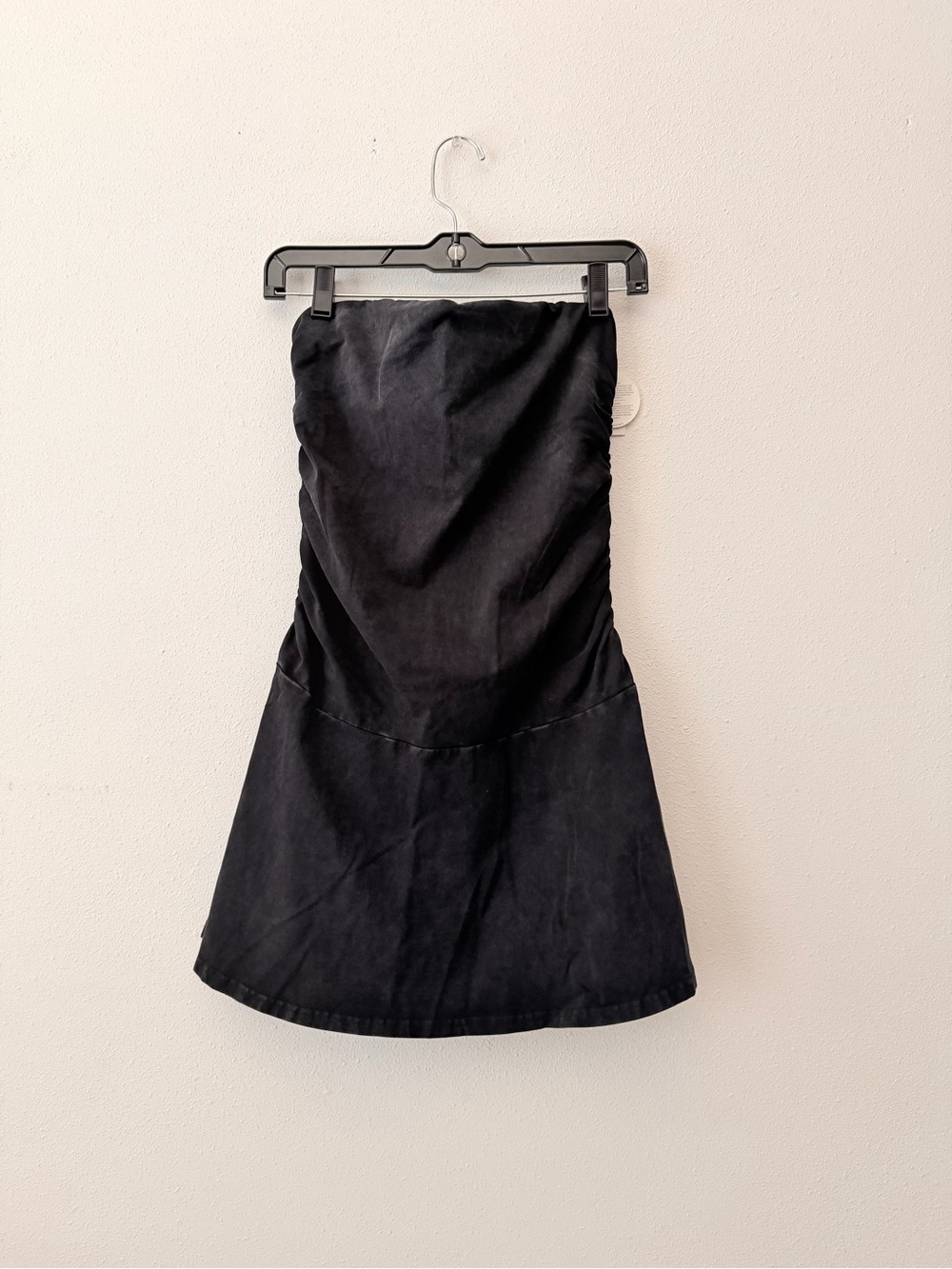 Aerie Strapless Black Athletic Dress With Shorts